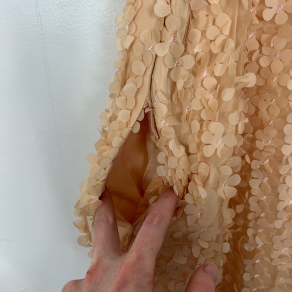 NWT $168 Anthropologie 3D Floral Peach Mini Dress Pockets Small mc - Picture 3 of 6